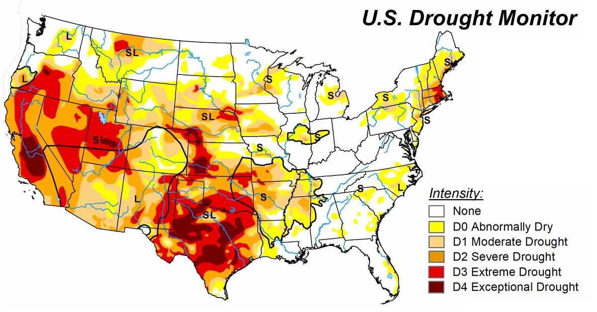 Much of Contiguous U.S. Experiencing Some Level of Drought